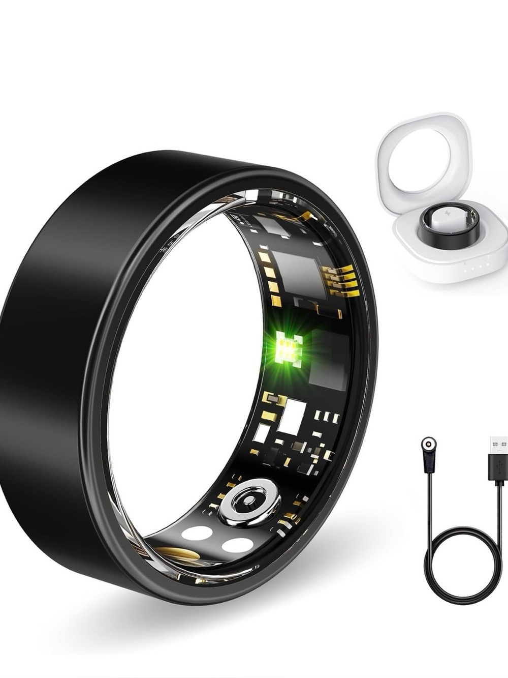 Smart Health Tracking Ring - Black